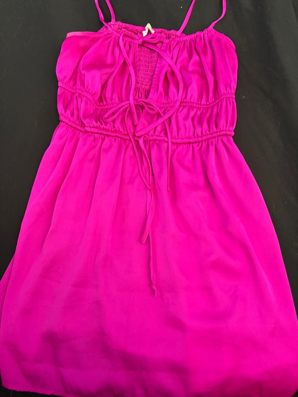 Free People Intimately Meant To Be Satin Tie Front Mini Slip Dress Hot Pink